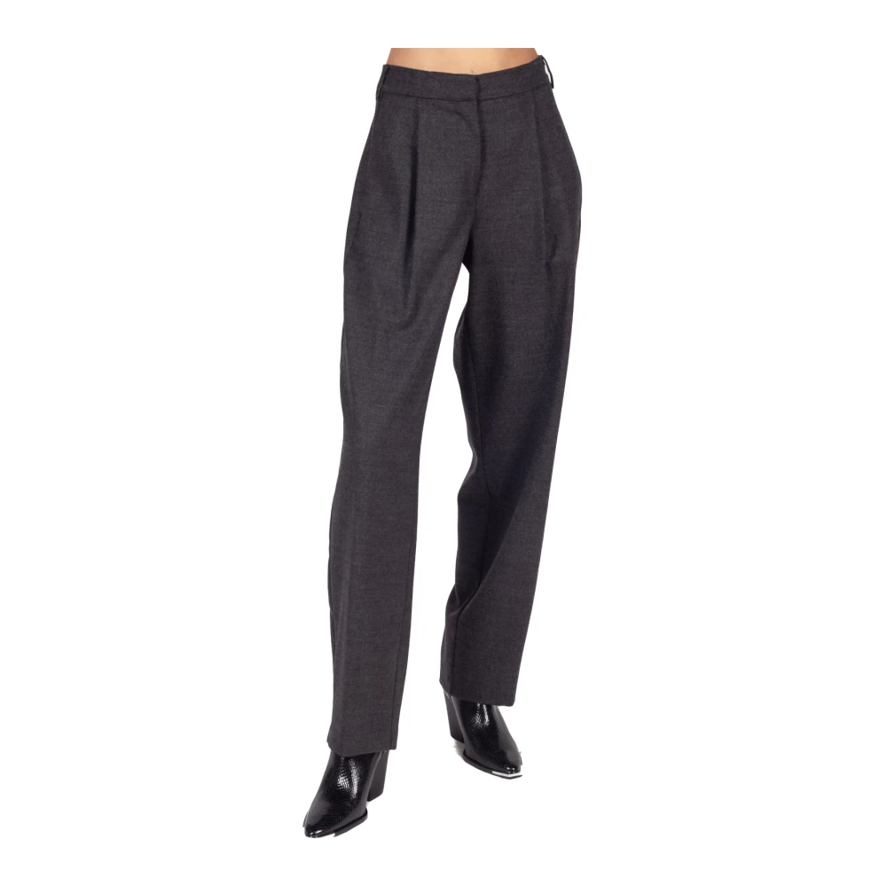 Semicouture Donkergrijze Melba Geplooide Broek Gray Dames