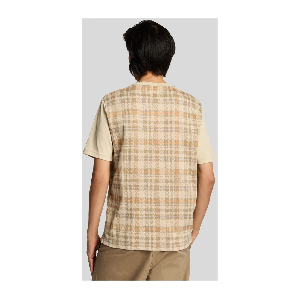 Lyle & Scott SS T-shirts Voorjaar Tartan T-shirt Beige Heren