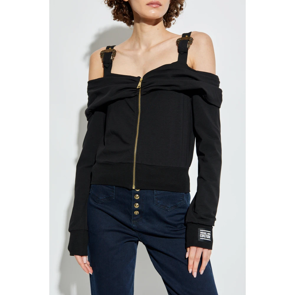 Versace Jeans Couture Sweatshirt met Logo Black Dames