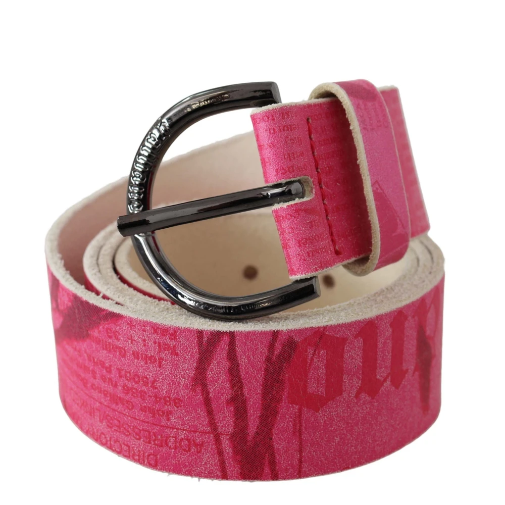 John Galliano Elegant Roze Leren Mode Riem Pink Dames