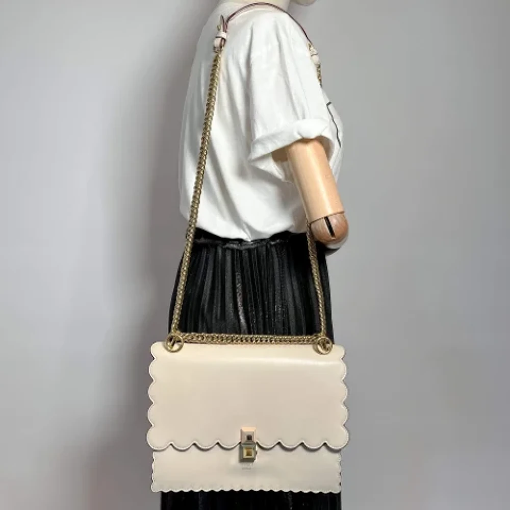 Fendi Vintage Pre-owned Leather fendi-bags Beige Dames