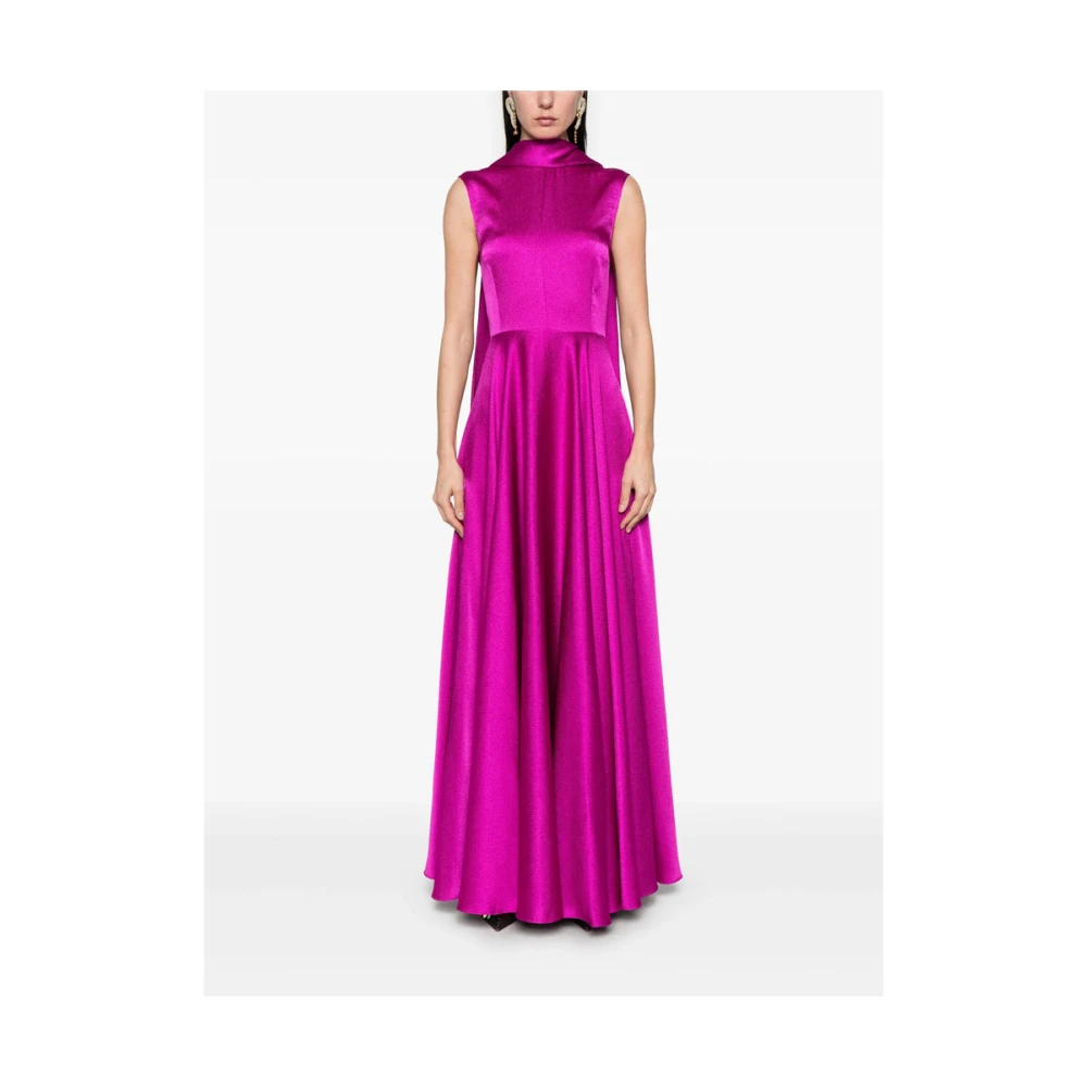 Solace London Fuchsia Roze Mouwloze Jurk met Sjaal Pink Dames
