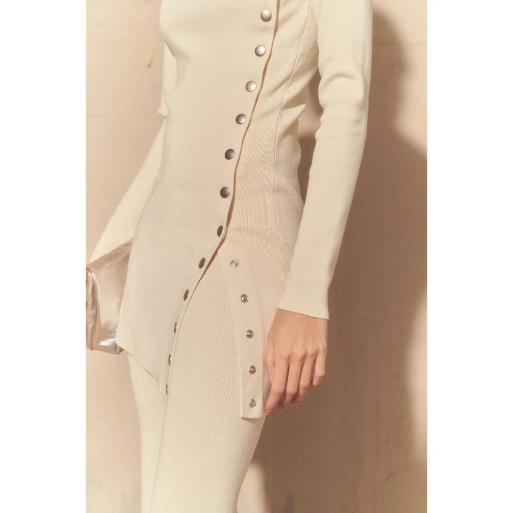 Cortana Kiiro ivoor zijden gebreide broek Beige Dames