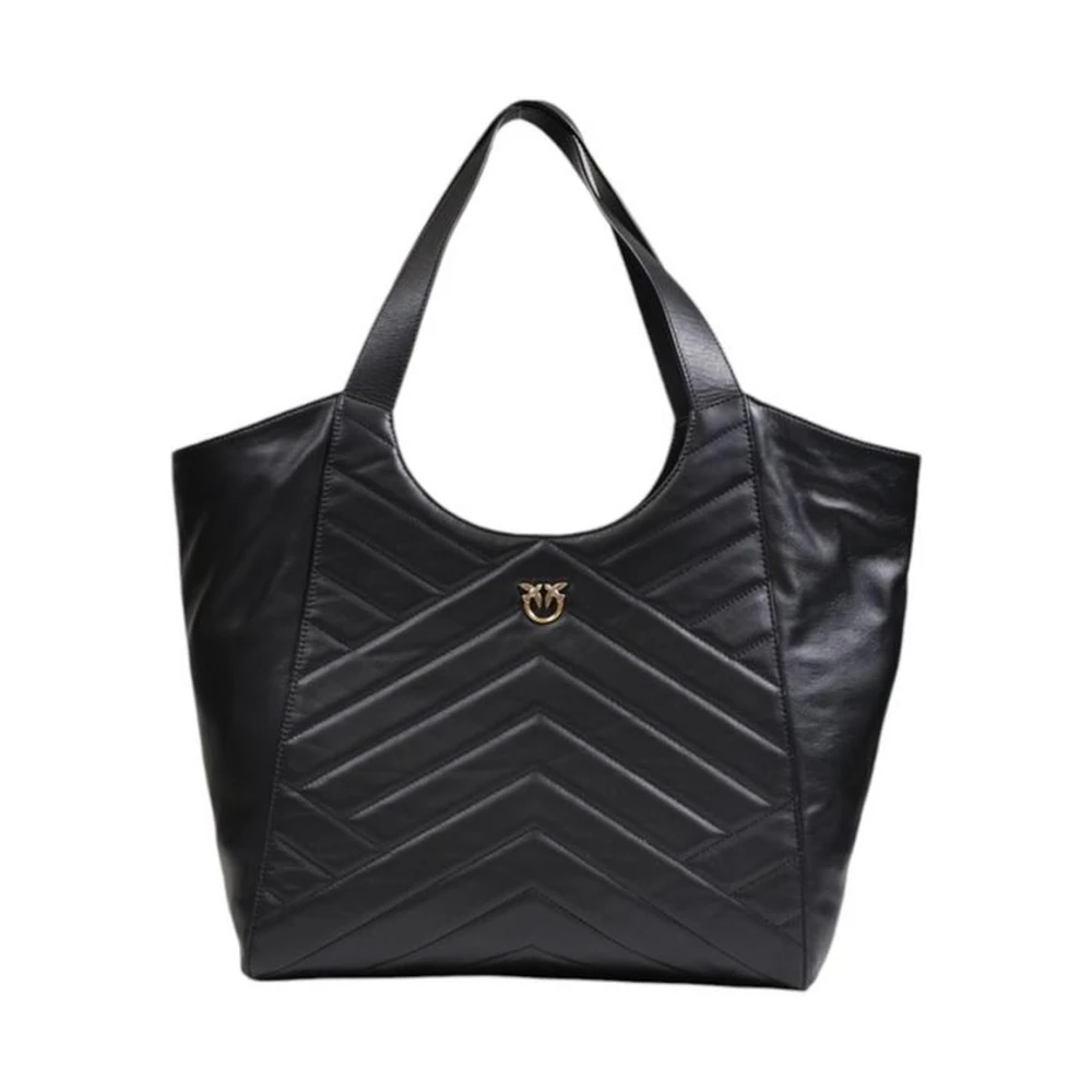 pinko Zwarte Leren Handtas Dames Collectie Black Dames