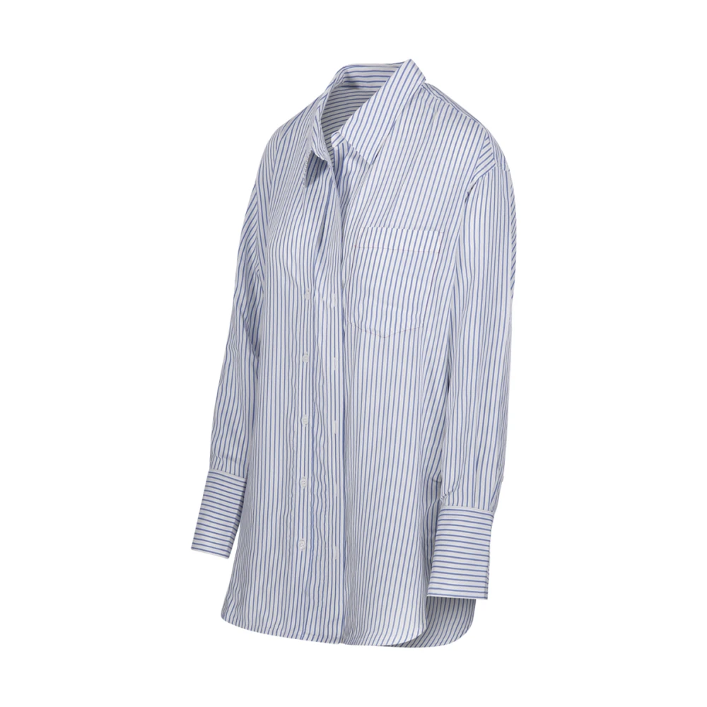 Victoria Beckham Wrap Tuck Detail Blouse Blue Dames