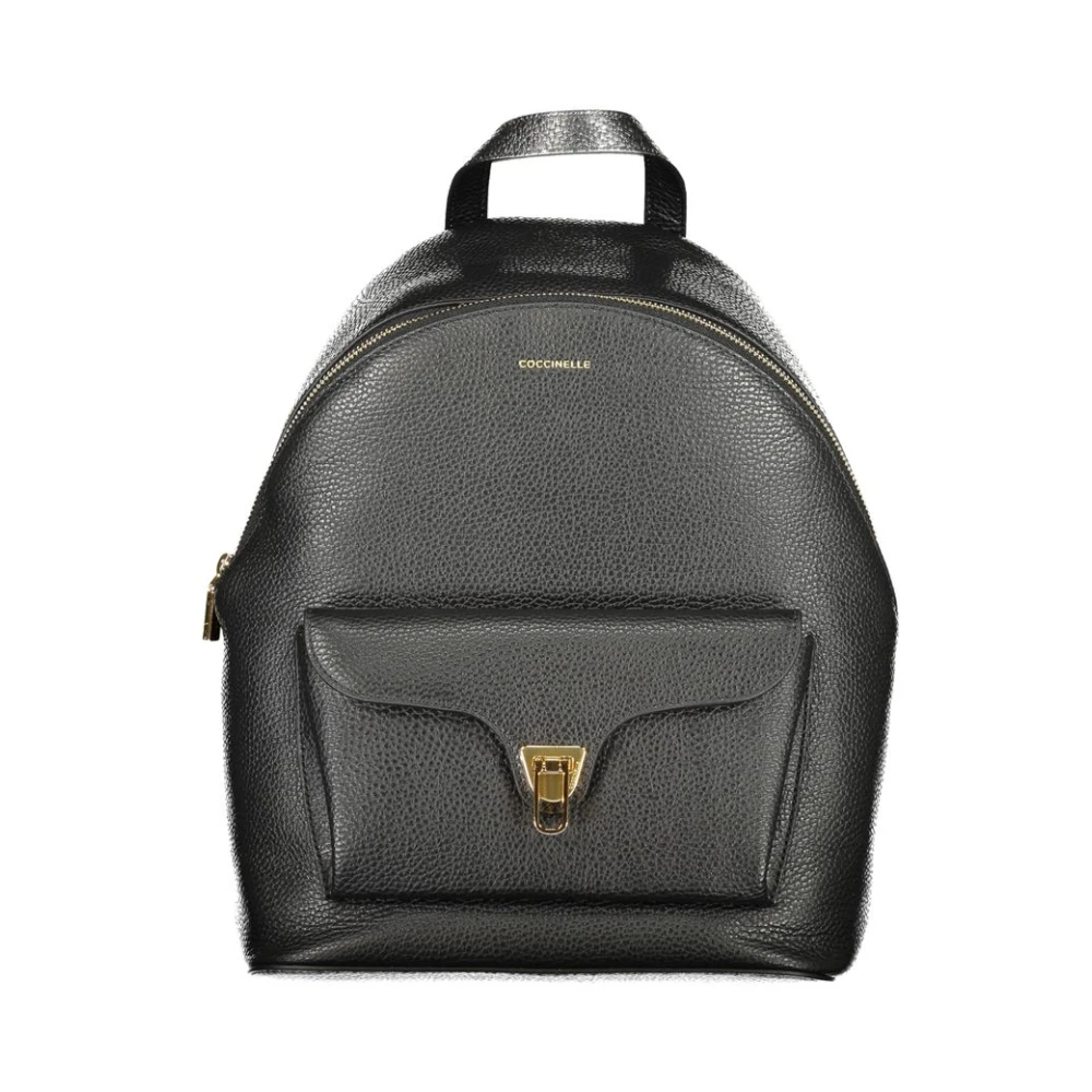 Coccinelle , Backpacks, Female, Black, One Size, Black Leather Women Backpack Beat Generation