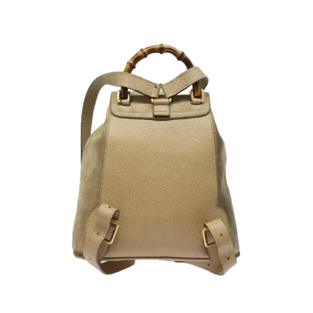 Gucci Vintage Pre-owned Suede backpacks Beige Dames