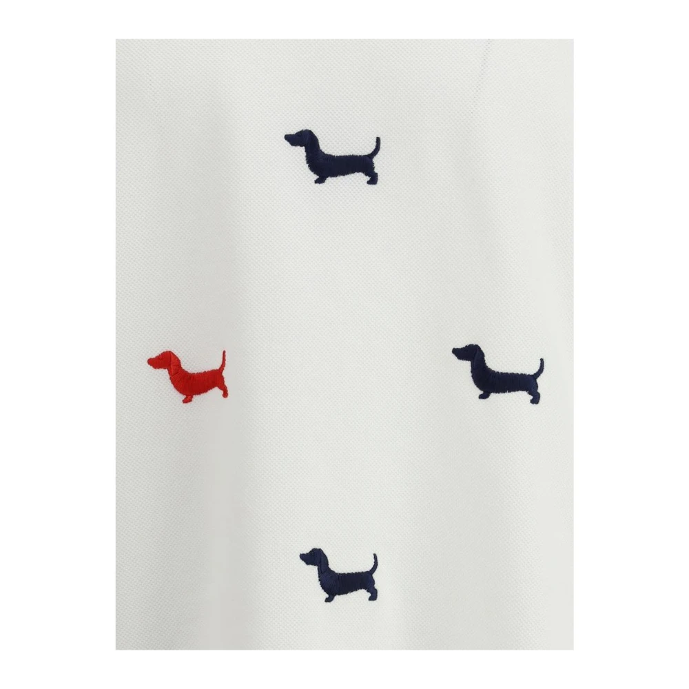 Thom Browne Geborduurde Teckels Katoenen T-shirt White Heren