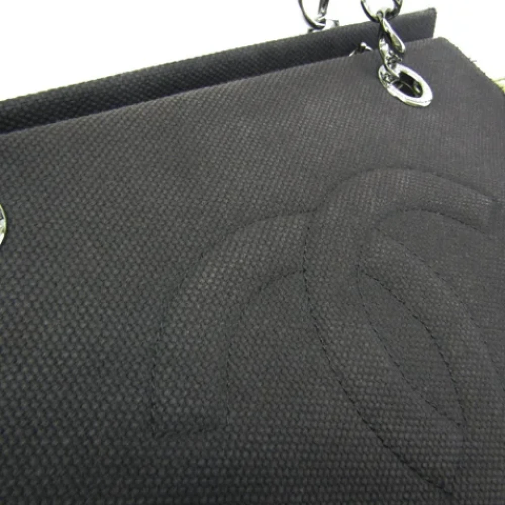 Chanel Vintage Pre-owned Canvas shoulder-bags Black Dames