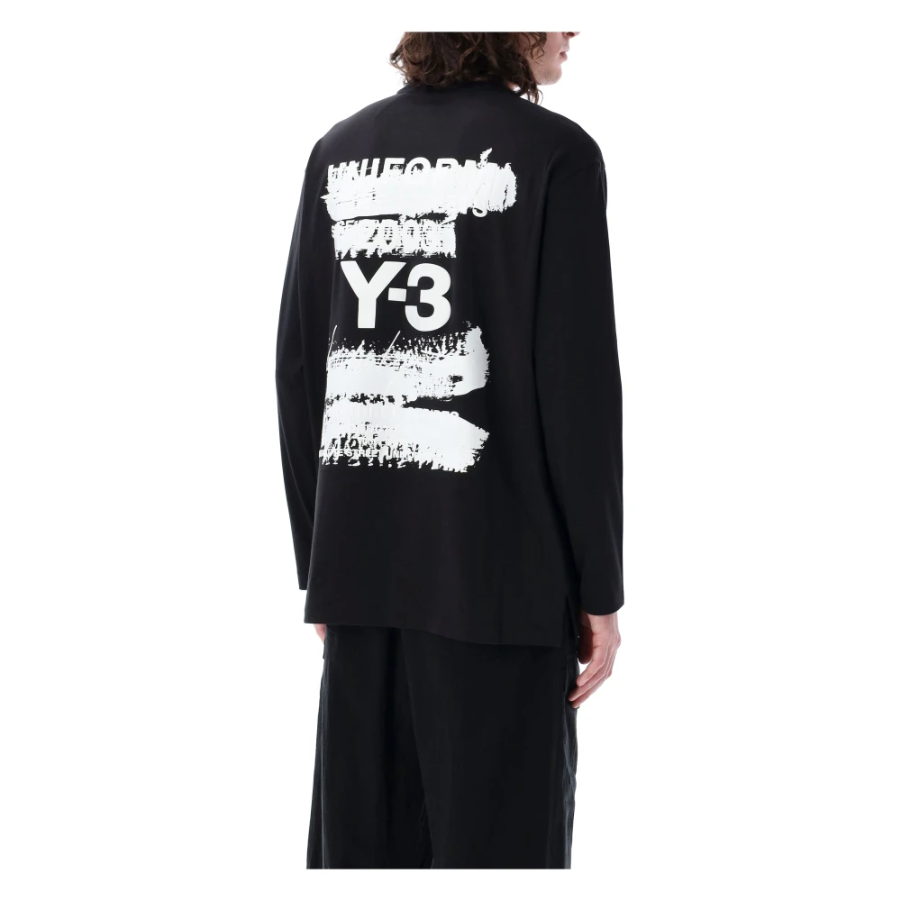 Y-3 Zwart Grafisch T-shirt met Logoprint Black Heren