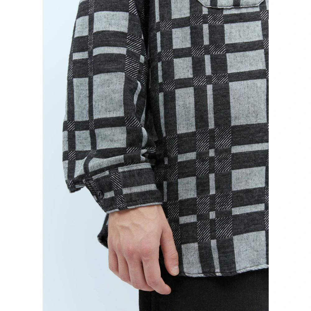 Engineered Garments Geruite Katoenblend Werkoverhemd Gray Heren