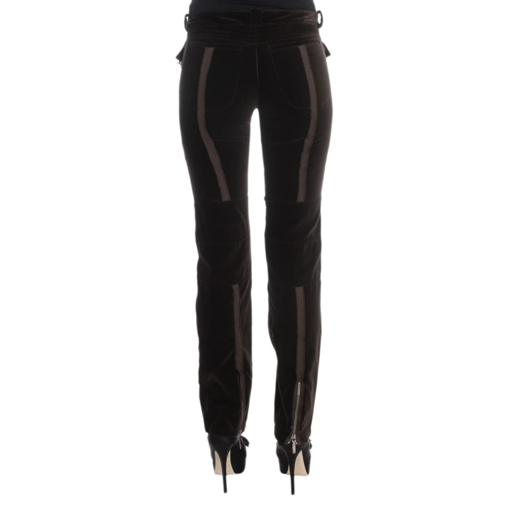 Ermanno Scervino Italiaanse Slim Fit Katoenen Broek Brown Dames