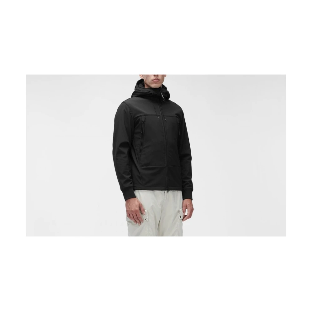C.P. Company Zwarte Soft Shell-R Google Jas Black Heren