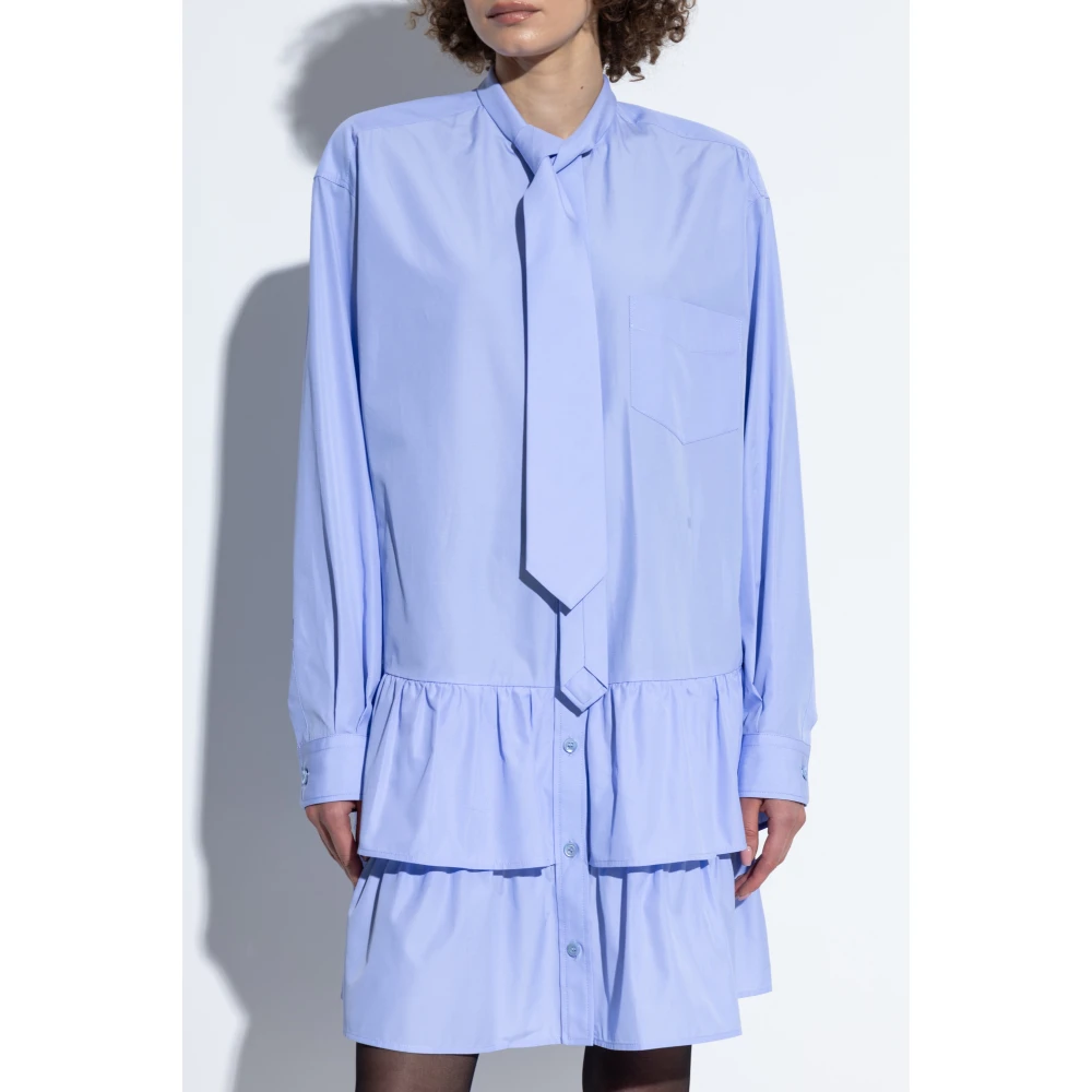 Moschino Jurk met ruches Blue Dames