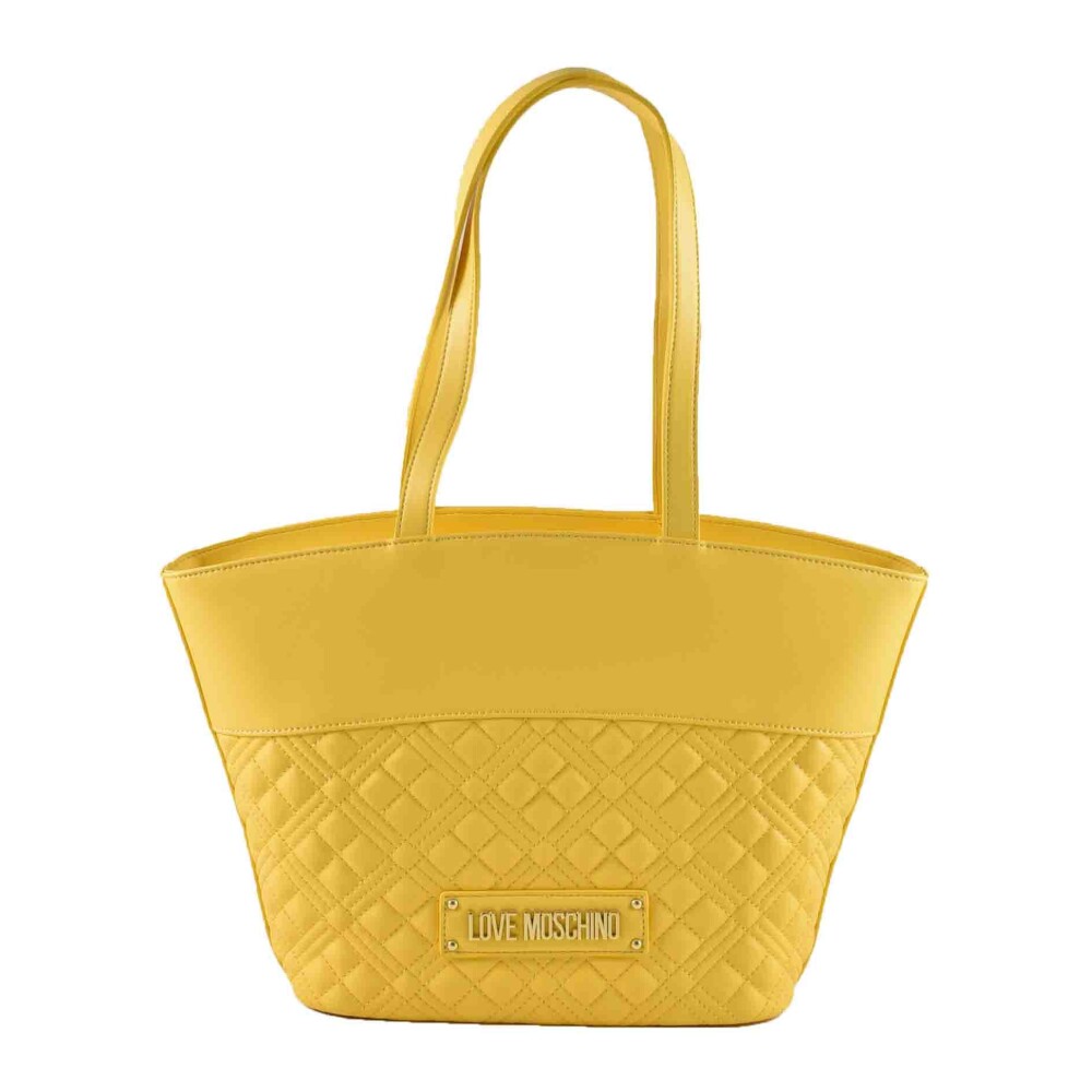 Moschino shops Couture Yellow Leather Clutch Handbag