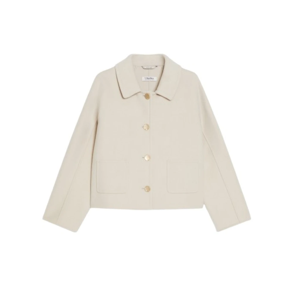 Max Mara Wollen Kimono Mouw Jas Beige Dames