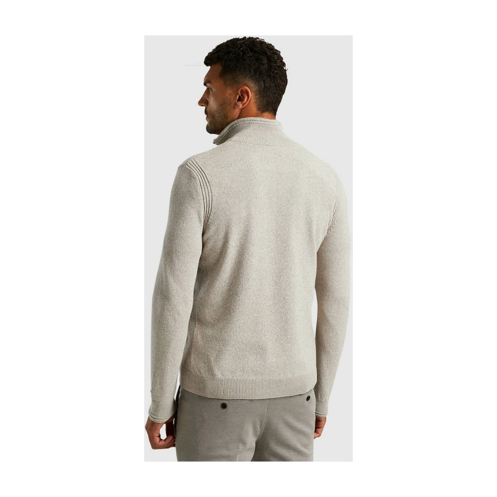 Cast Iron Half Zip Katoenmix Pullover Gray Heren