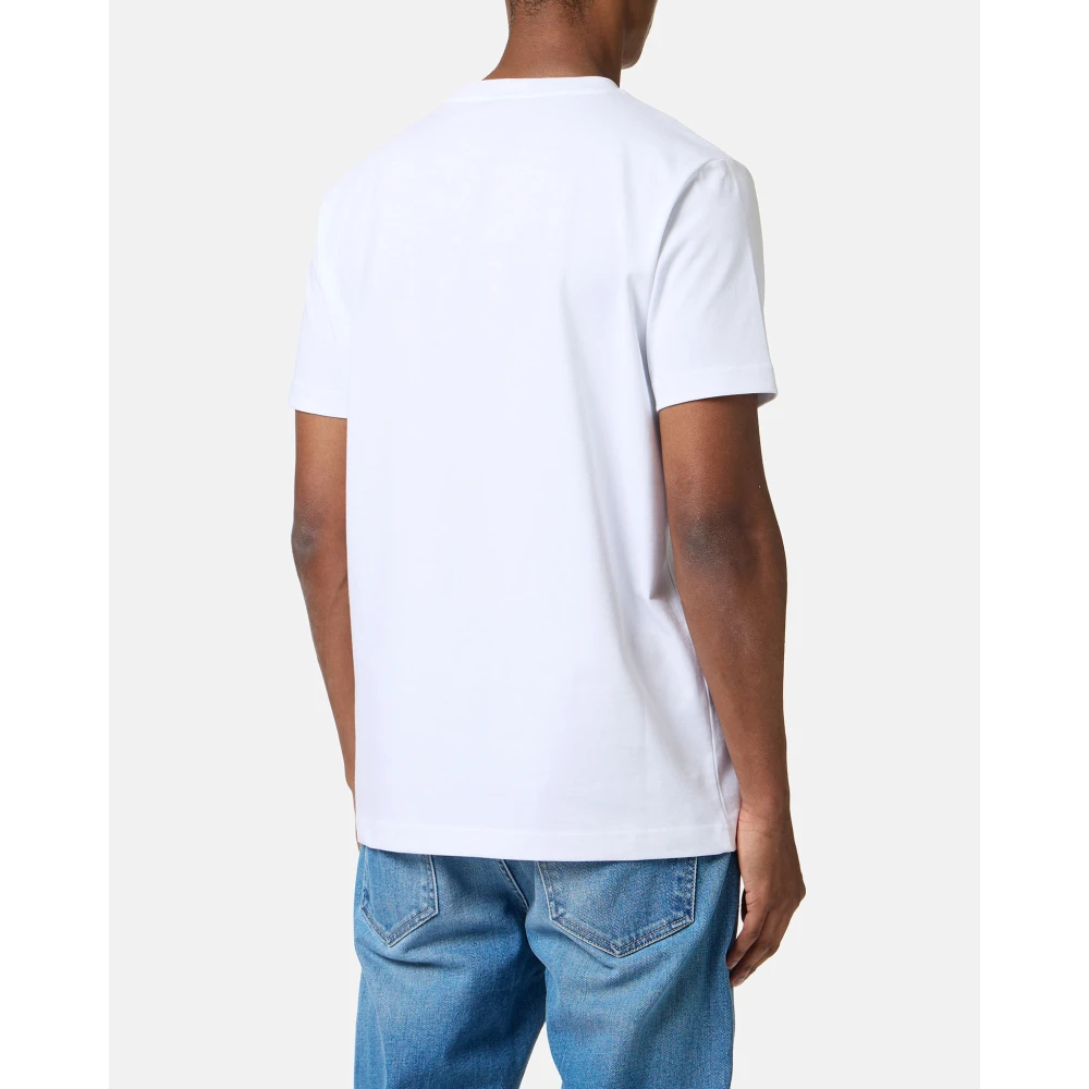 Iceberg Slim-fit wit katoenen T-shirt met haaiendetail en logoprint White Heren