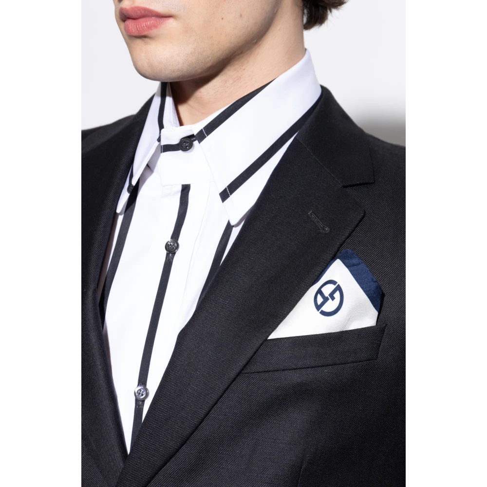 Giorgio Armani Zijden pochet White Heren