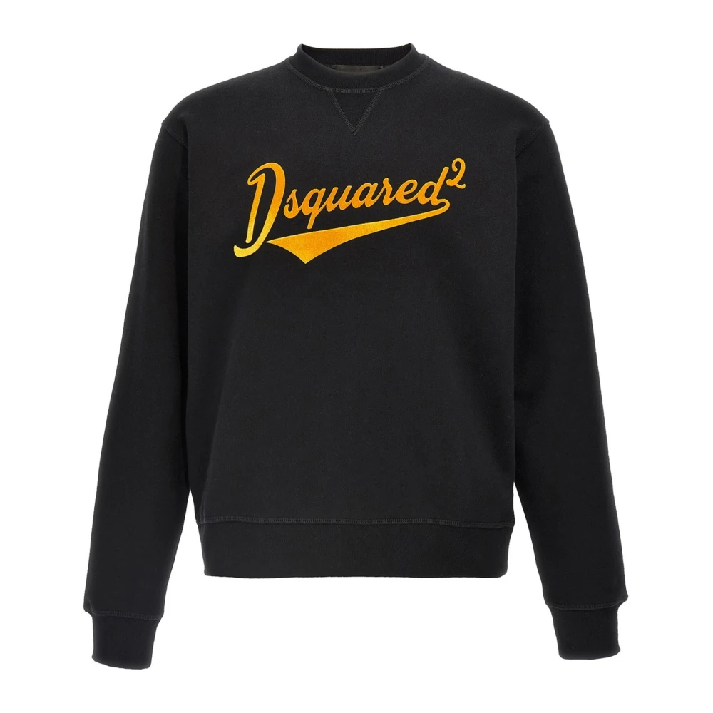Dsquared2 Men's Black Sweatshirts, L, Logo Jumper Long Sleeve