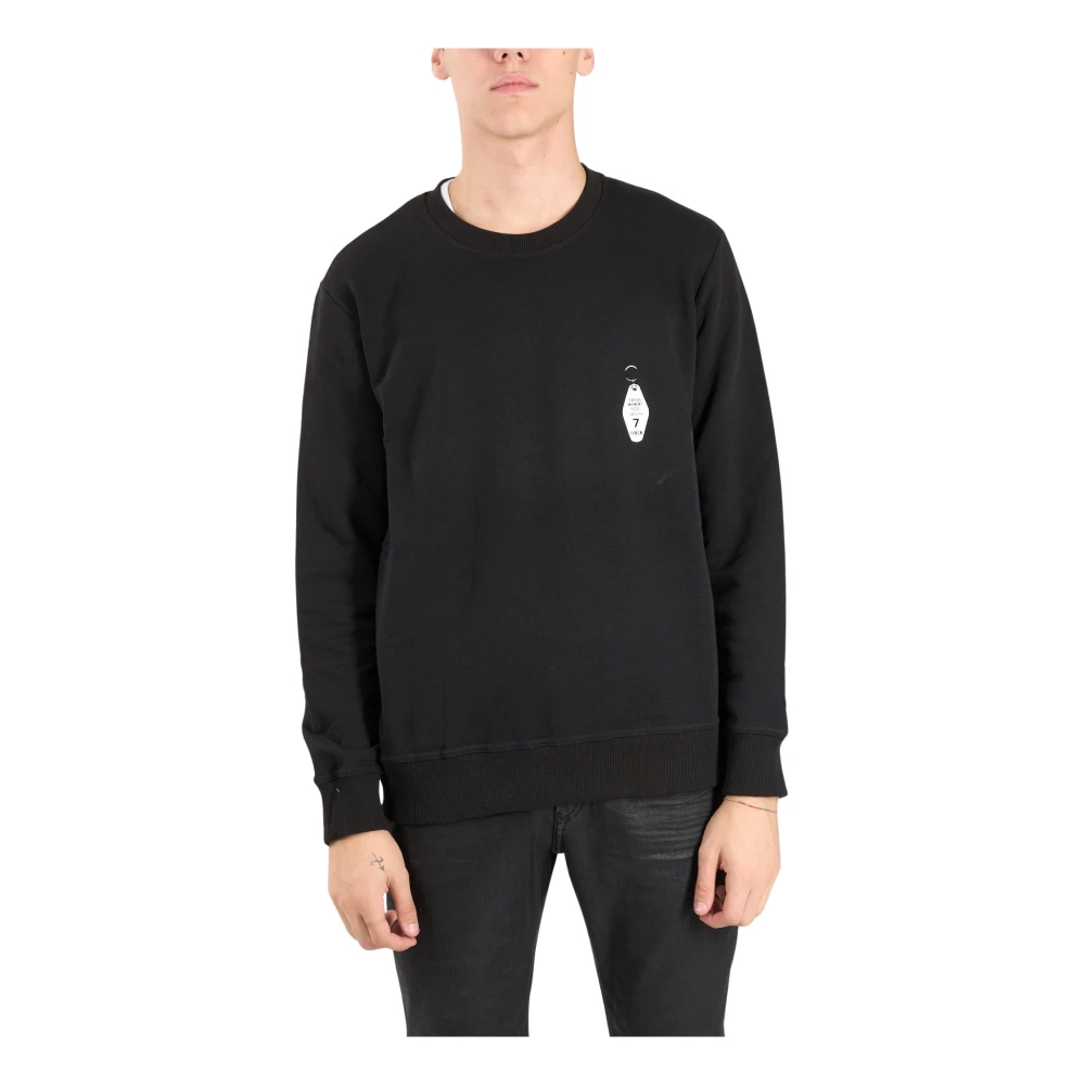 IH NOM UH NIT Chateau Sweatshirt met Front Print Black Heren