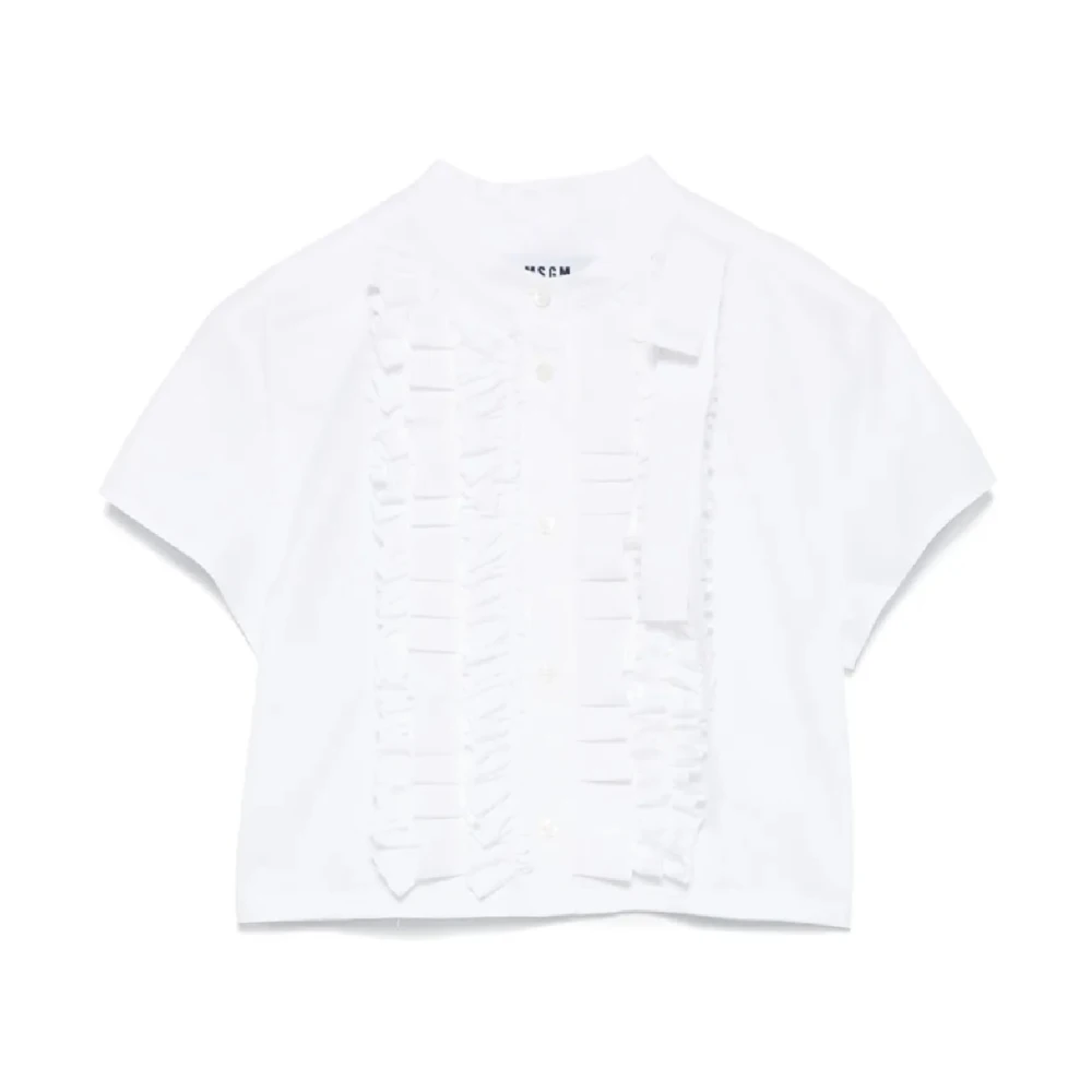 Msgm Women's White Cotton Shirt Elegant Design - Shirts - M - Blouses & Shirts