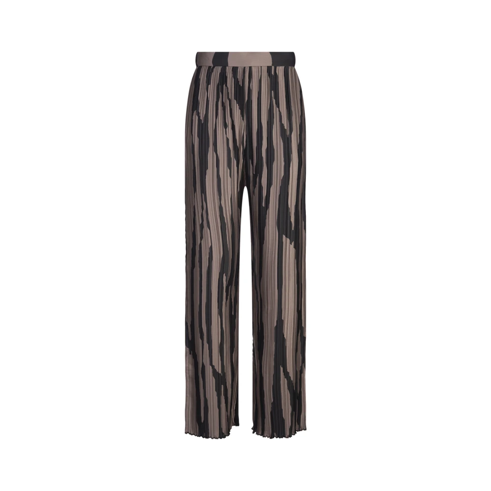 Lanvin Gedrukte Geplooide Straight-Leg Broek Black Dames