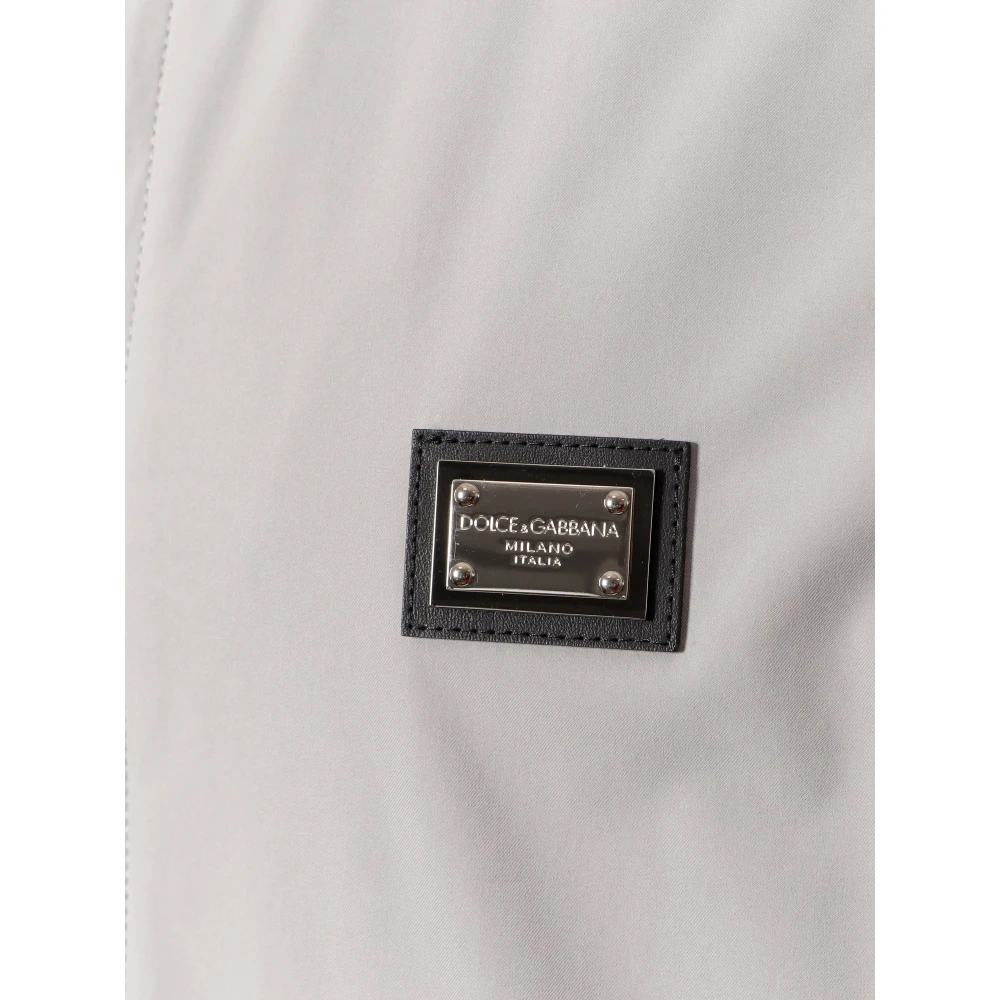 Dolce & Gabbana Nylon jas met capuchon Gray Heren