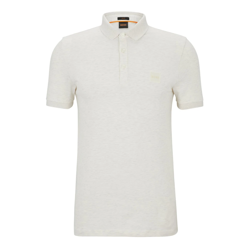 Hugo Boss Herr Slim-Fit Orange Polo med Logopatch Beige, Herr