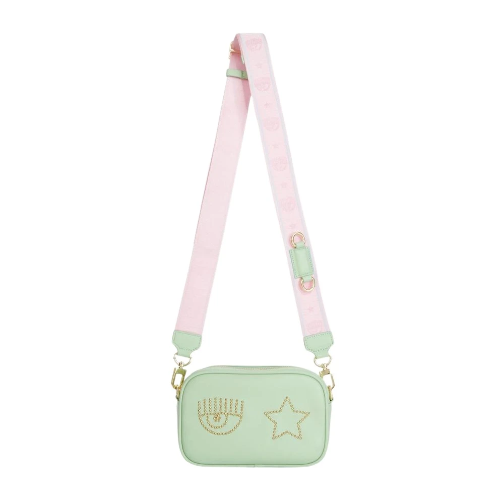 Chiara Ferragni Collection Studded Eye Star Kamera Crossbody Väska Green, Dam