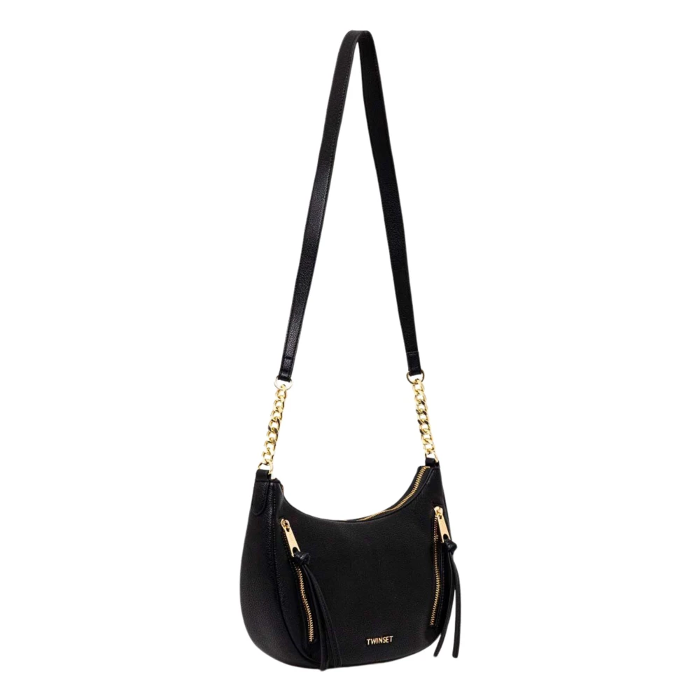 Twinset Zwarte handtas met ritssluiting Black Dames