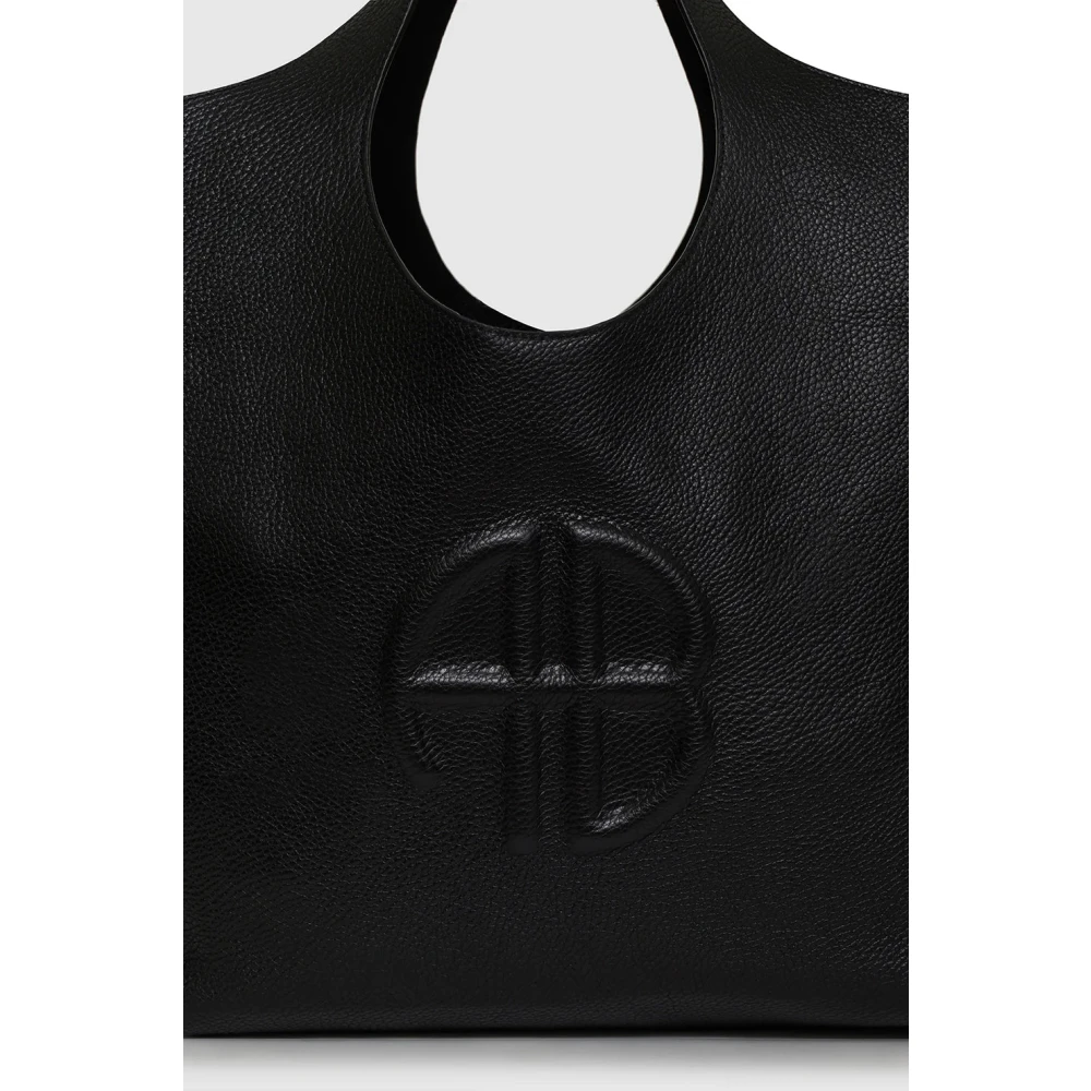 Anine Bing Zwarte Pebbled Tote Tas Black Dames