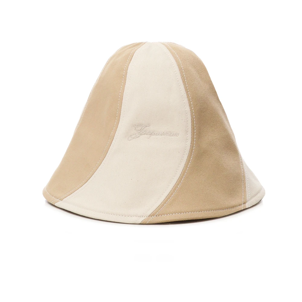Jacquemus Beige Katoenen Geborduurde Logo Hoed Beige Dames