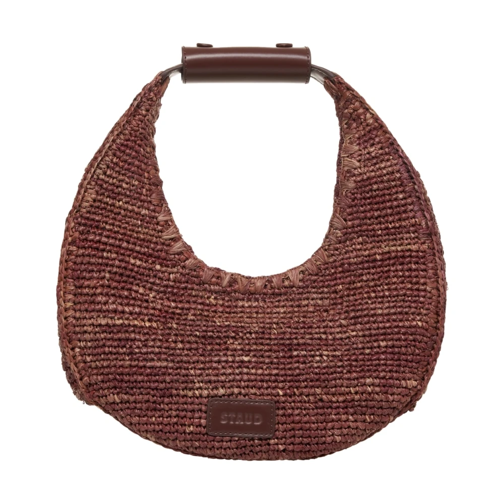 Staud Bruine Raffia Moon Handtas Brown Dames