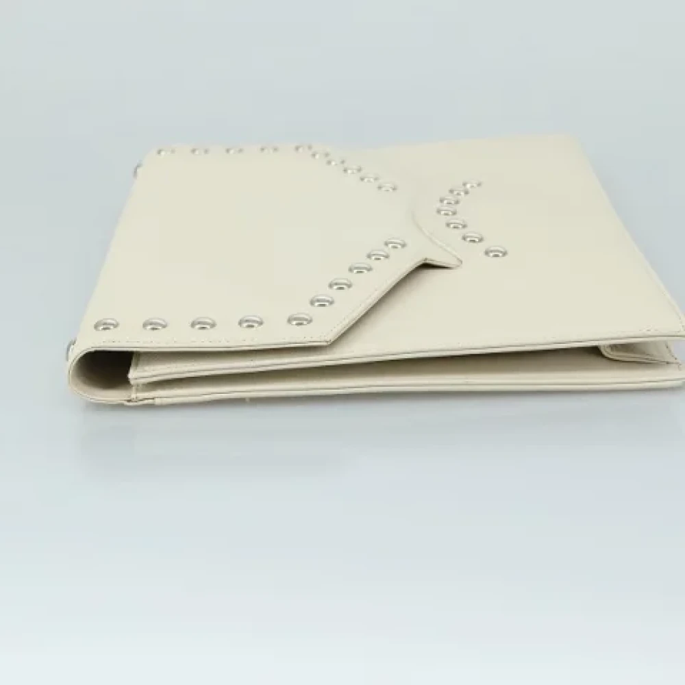 Saint Laurent Vintage Pre-owned Leather clutches Beige Dames