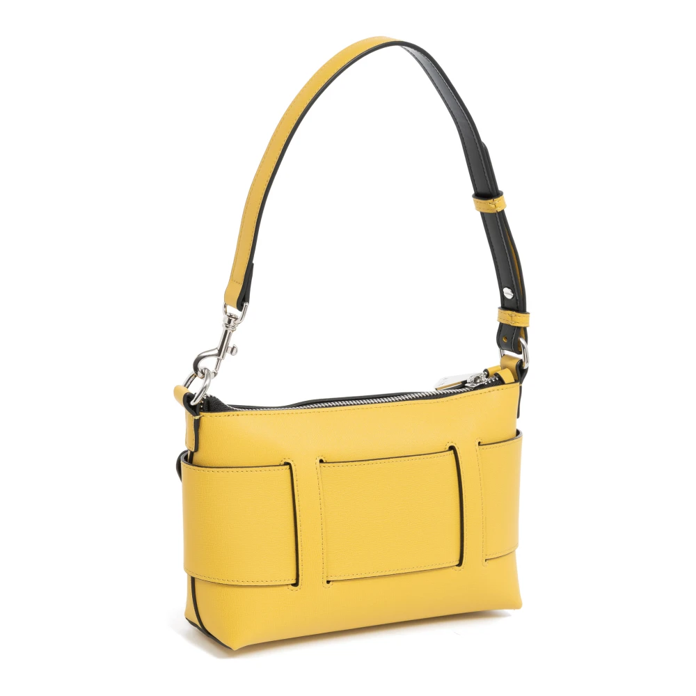 Armani Exchange Stijlvolle effen schoudertas met rits Yellow Dames