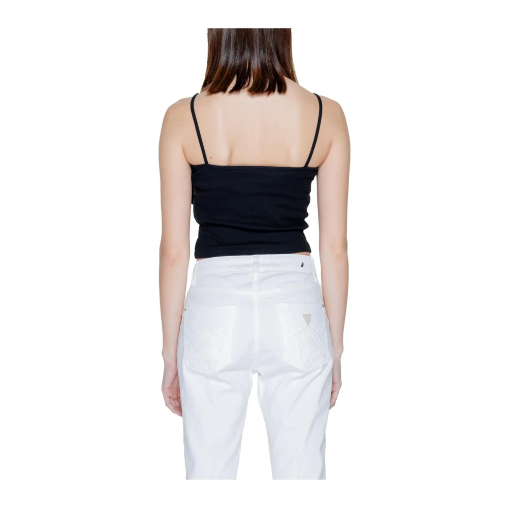 Only Zwarte Tanktop met Sweetheart Halslijn Black Dames