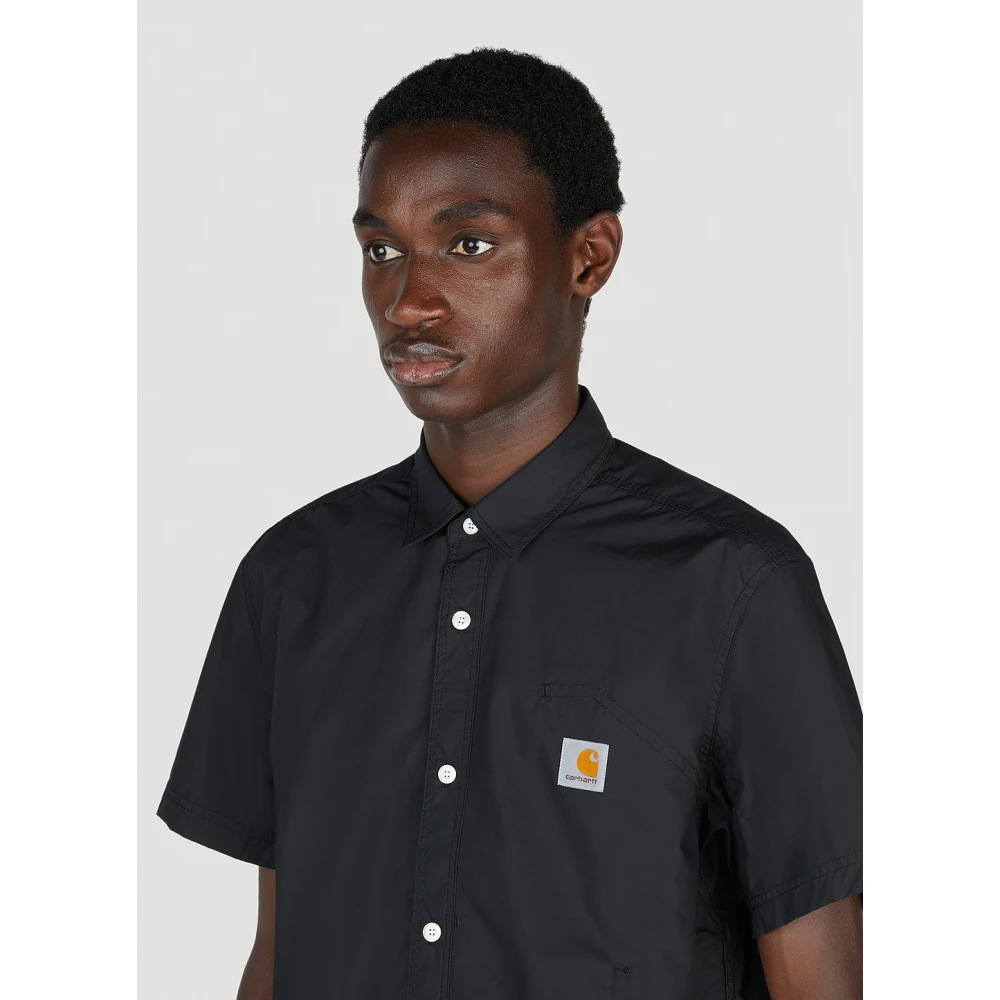 Carhartt WIP Logo Patch Poplin Overhemd Black Heren