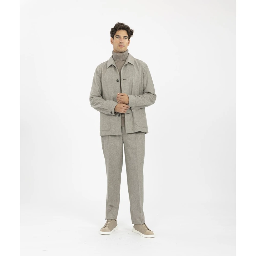 Ermenegildo Zegna Wollen pantalon met plooien Beige Heren