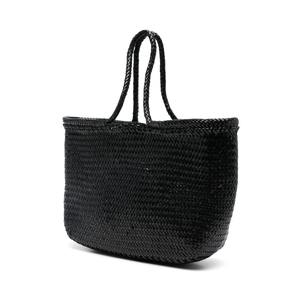Dragon Diffusion Zwarte Leren Gevlochten Handtas Black Dames