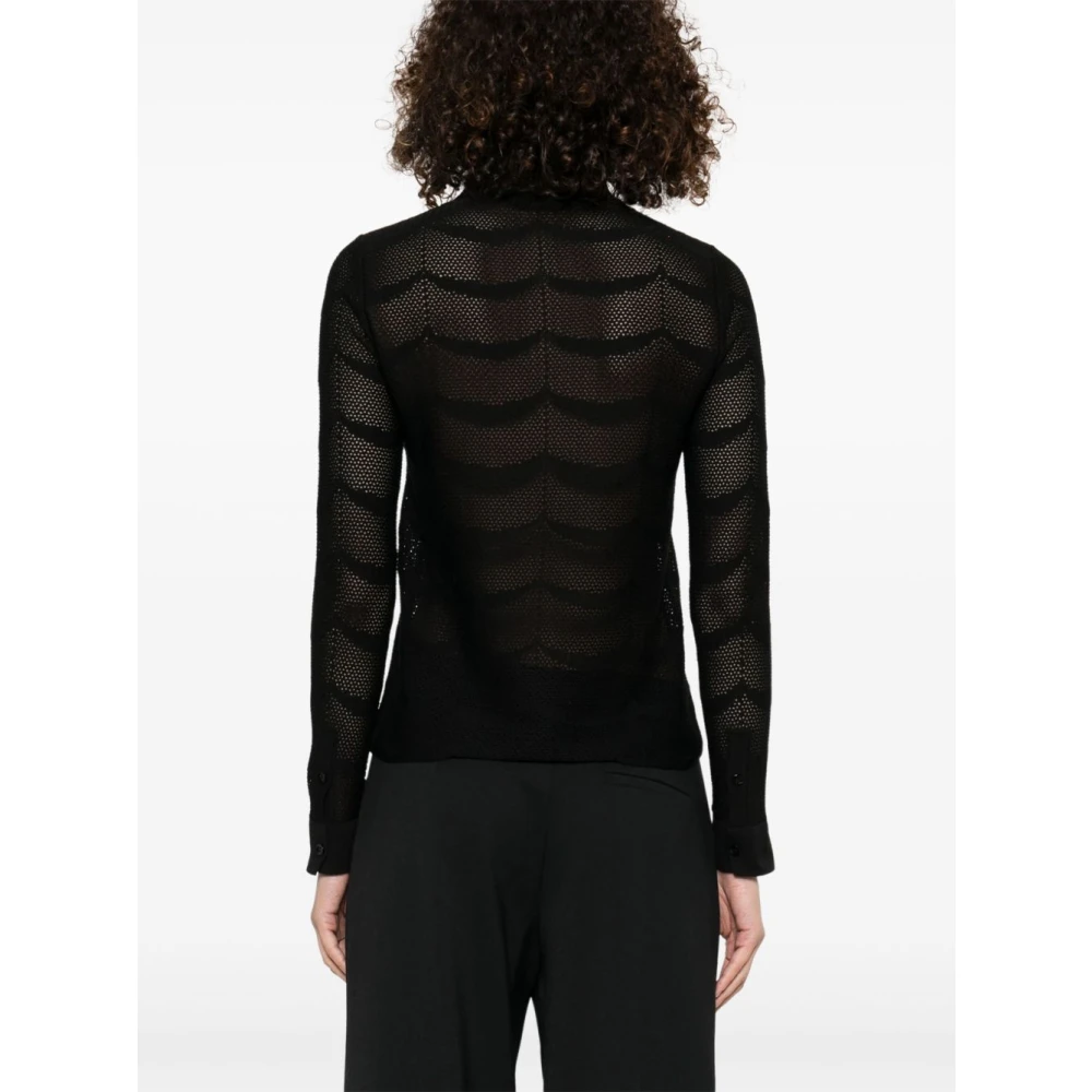 Tom Ford Zwarte Knoopsluiting Klassieke Kraag Overhemd Black Dames