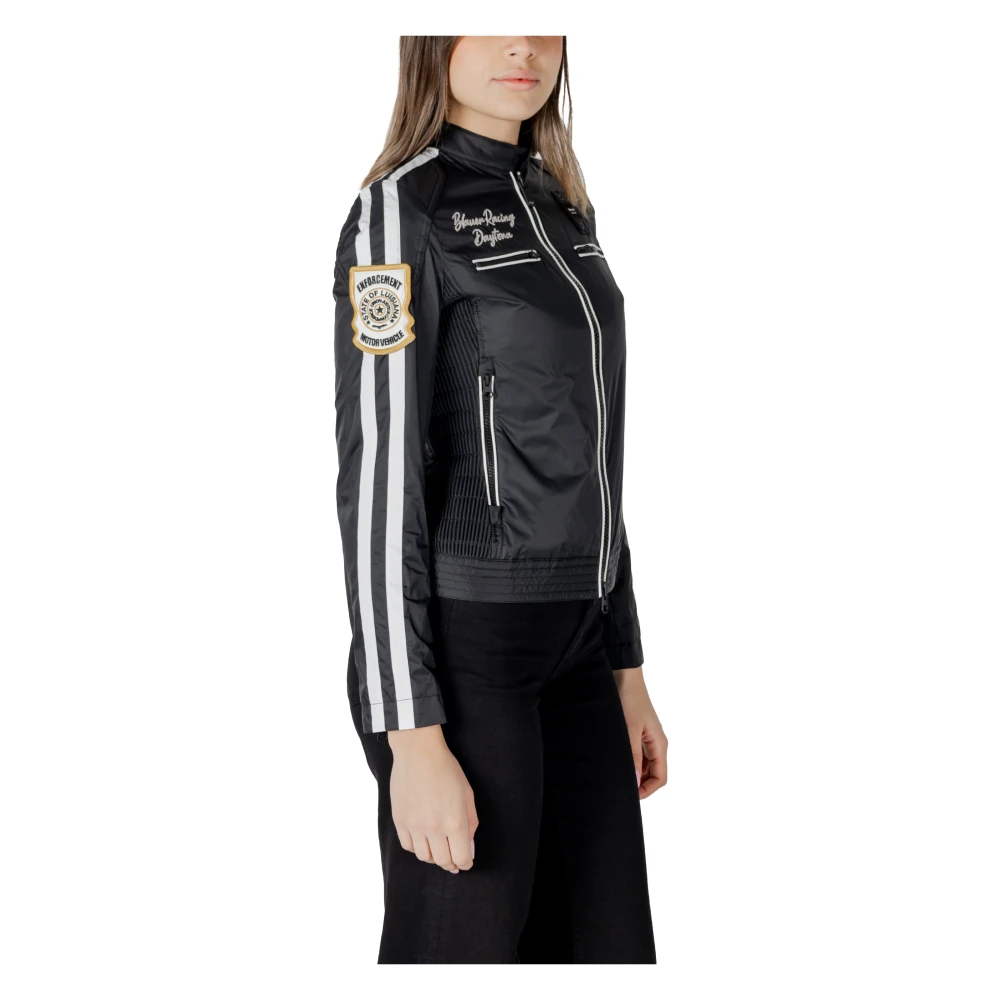 Blauer Nylon Damesjassen Collectie Black Dames