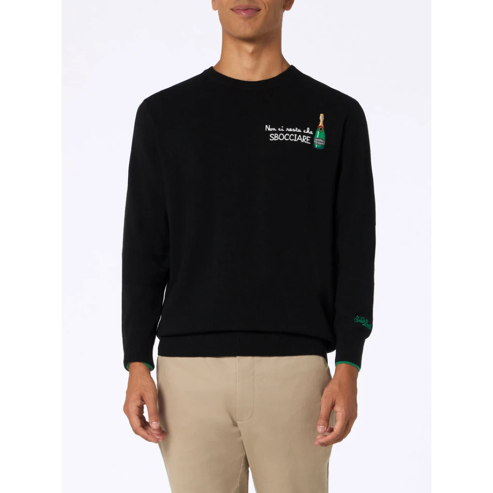 MC2 Saint Barth Heren Zwarte Heron Geborduurd Overhemd Black Heren