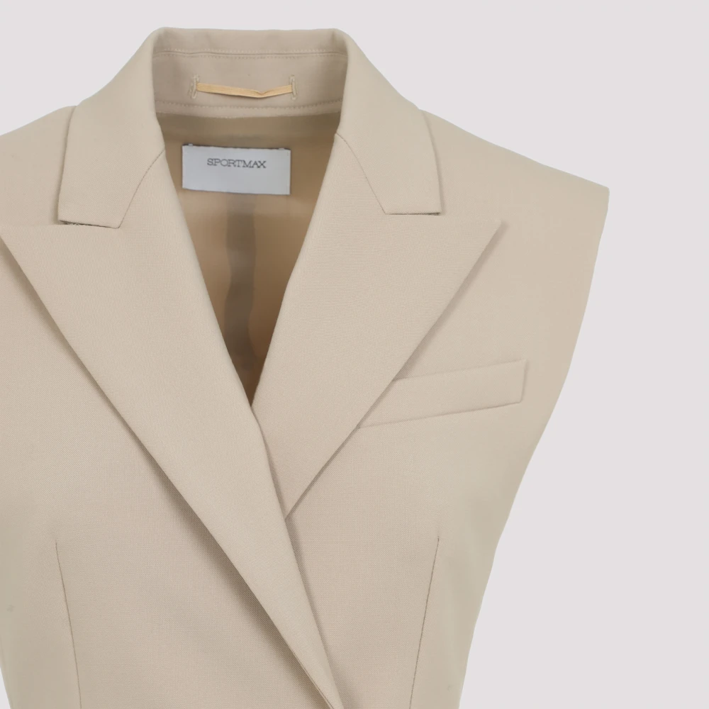 SPORTMAX Elegant Nude & Neutrals Waistcoat Beige Dames