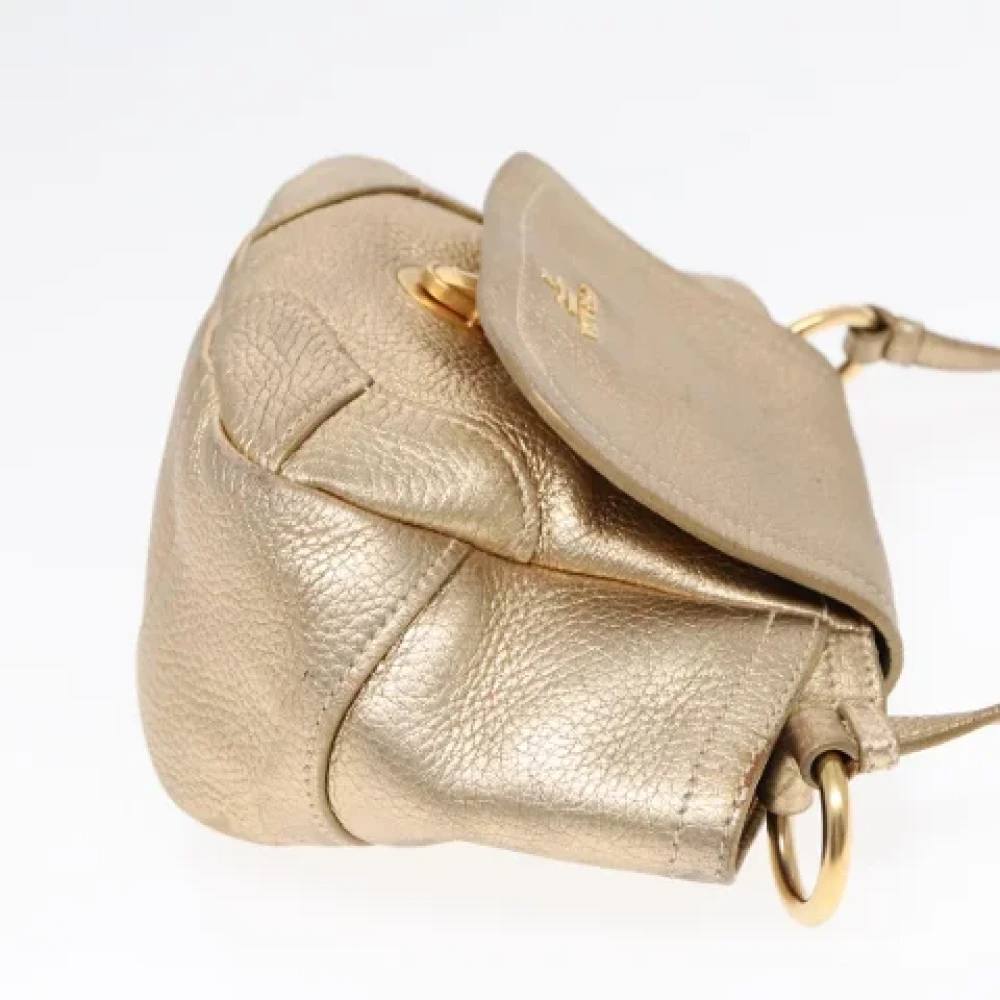 Prada Vintage Pre-owned Leather prada-bags Yellow Dames
