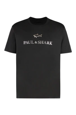 T-shirt i bomullsjersey med logotryck