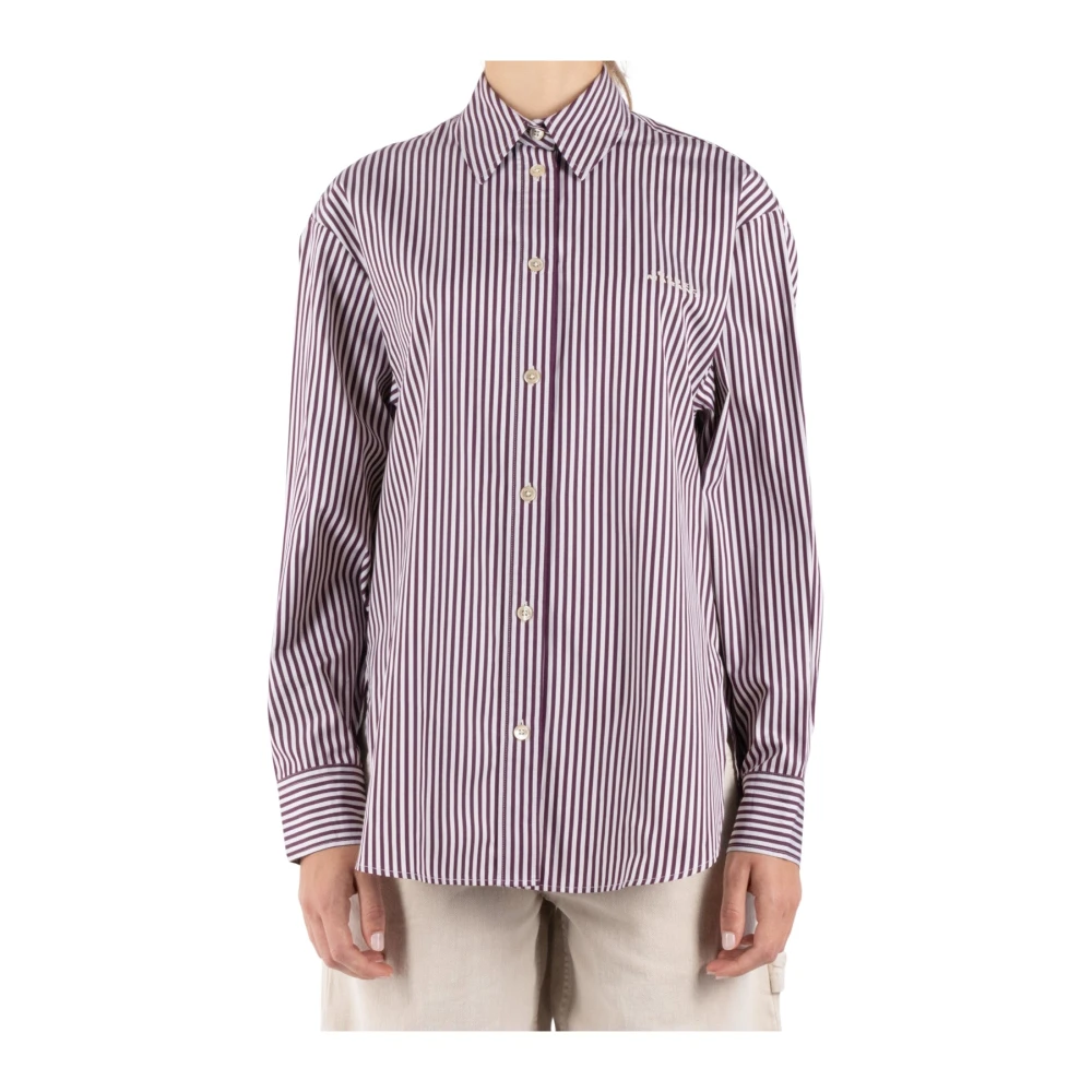 Isabel marant Zijdeblend Ivoor Rode Shirt Purple Dames
