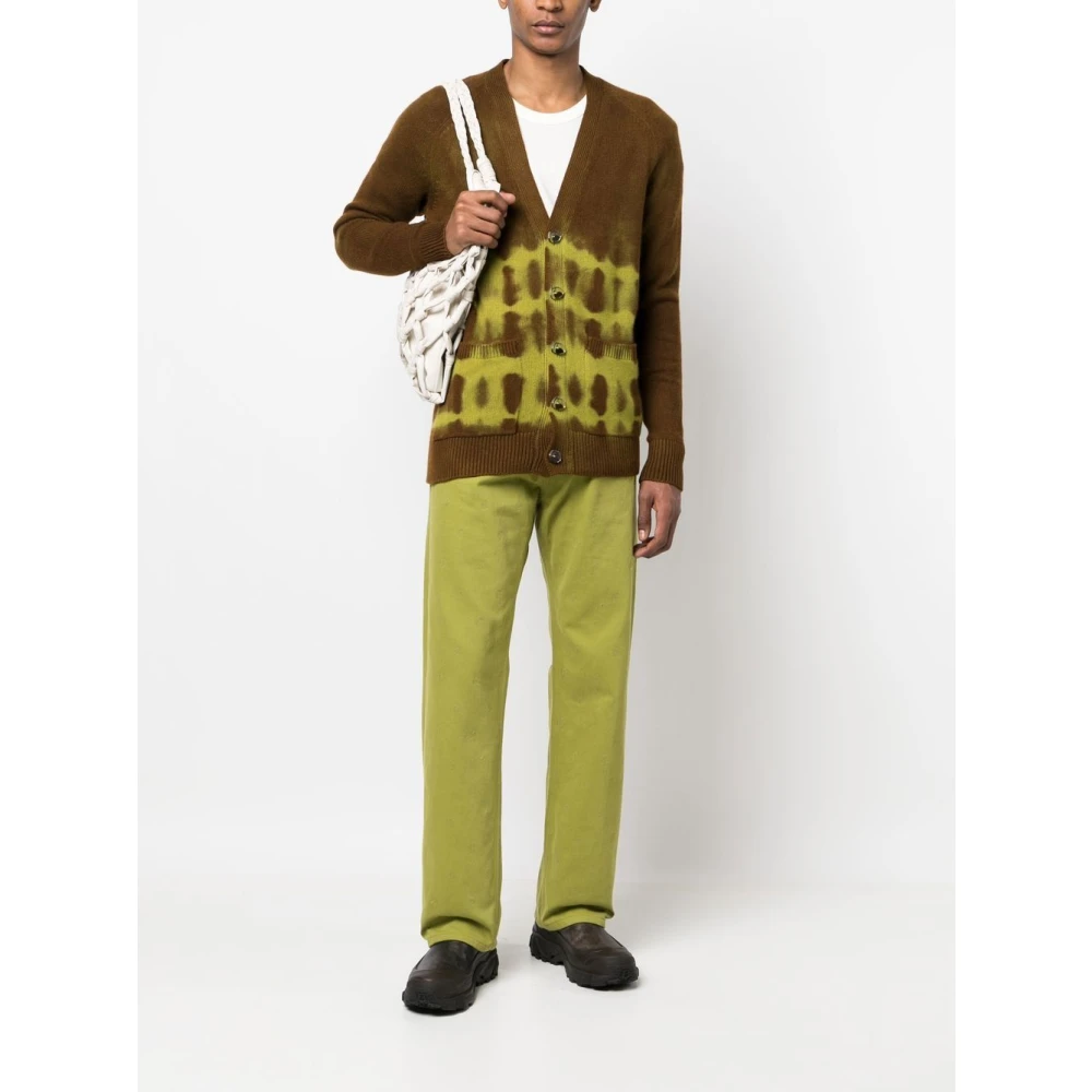 The Elder Statesman Rode Cashmere Tie Dye Cardigan Sweater Multicolor Heren