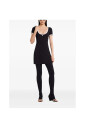 robe-noire-courreges-logo-brode-manches-courtes