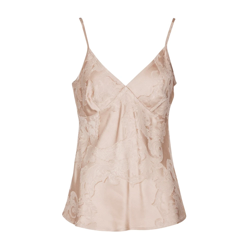 Semicouture Jacquard V-hals Top Pink Dames